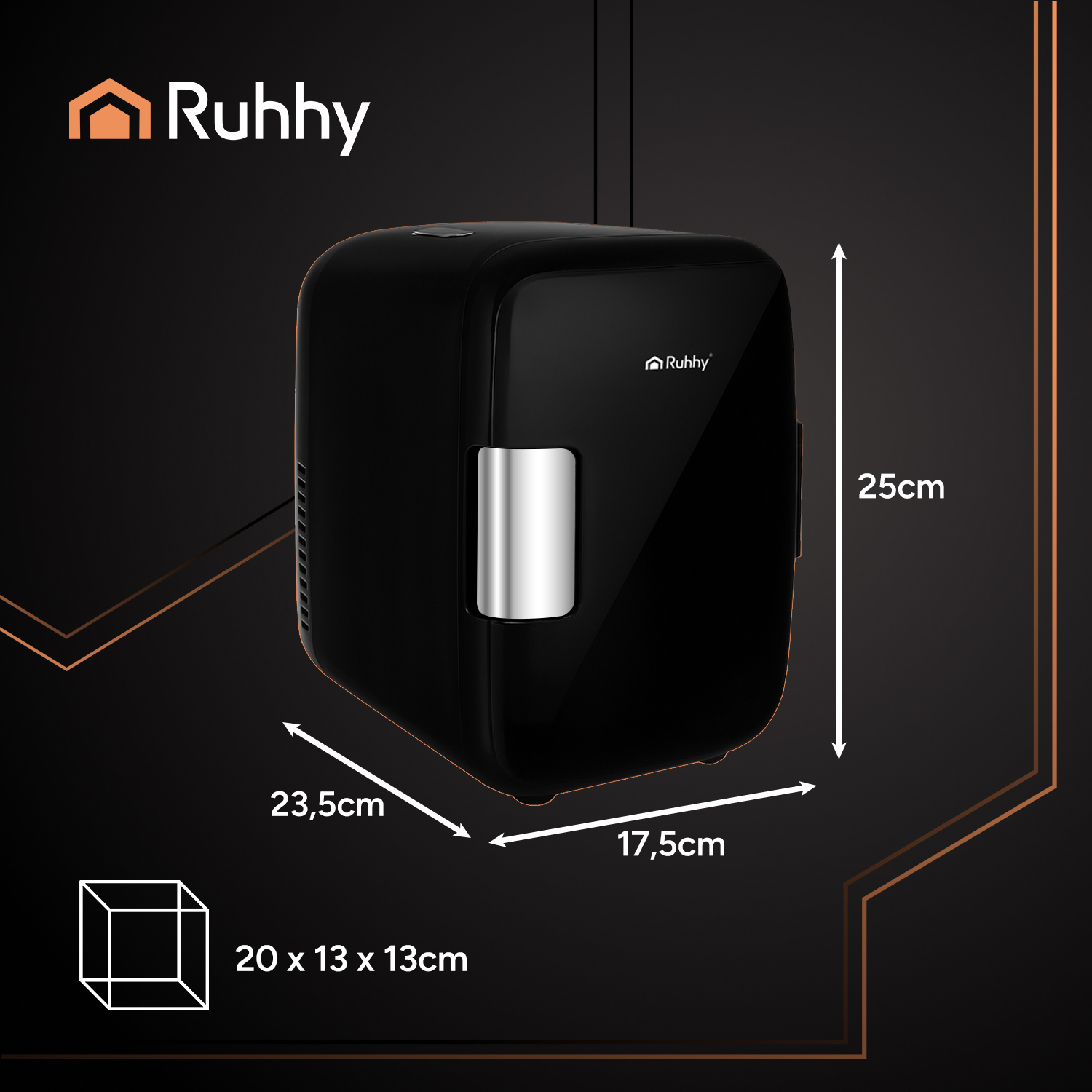 Lodówka Turystyczna Samochodowa Chłodząco-Grzejąca Przenośna 12V 220-240 4l Marka Ruhhy