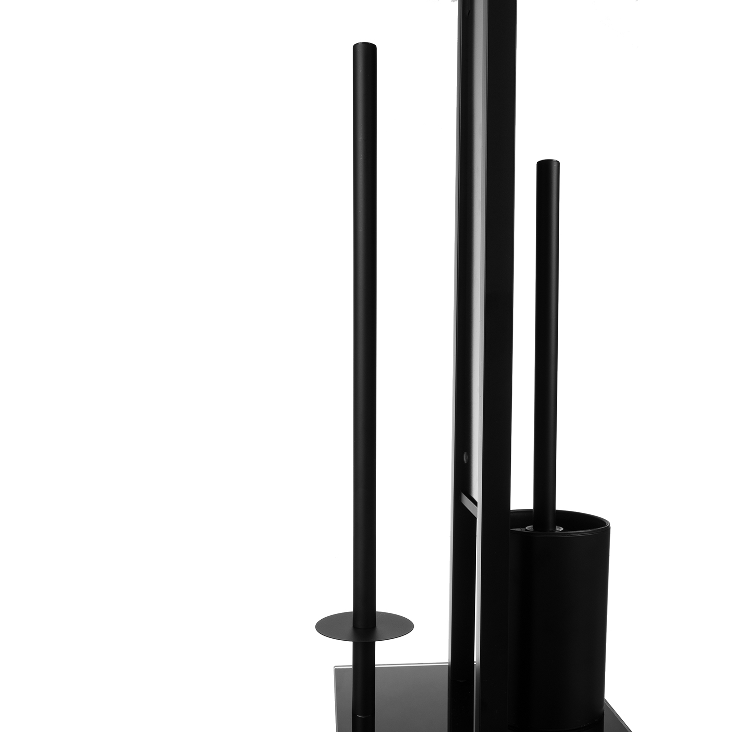 Stojak na Papier Toaletowy Szczotkę WC 3w1 Uchwyt Czarny Mat Łazienkowy Kolor czarny