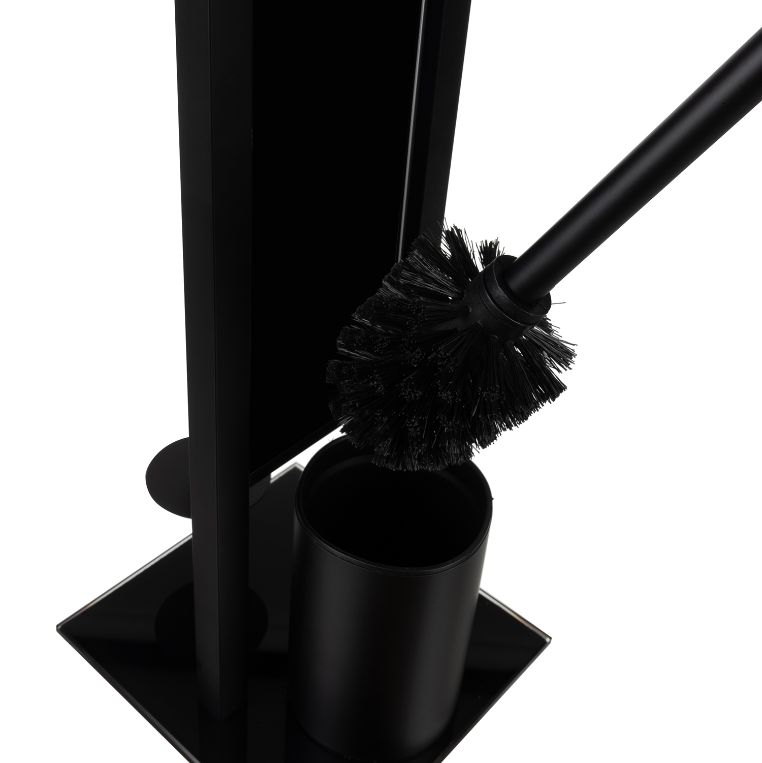 Stojak na Papier Toaletowy Szczotkę WC 3w1 Uchwyt Czarny Mat Łazienkowy Linia Loft do Łazienki