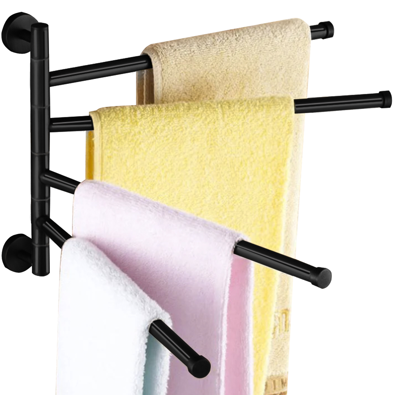 Wieszak na Ręczniki Łazienkowy Loft Czarny Metalowy Ścienny Uchwyt Łazienki Szerokość 350 mm