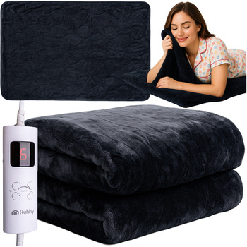 Koc Elektryczny Mata Grzewcza Miękki Dwuosobowy 180 x 130 cm 6 Trybów Pilot Ruhhy 26202