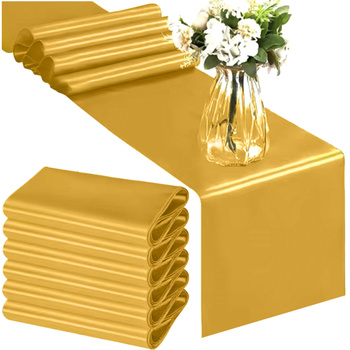 Bieżnik na Stół Świąteczny Złoty Obrus Gładki Satynowy Gęsty 1 Kawałek 9m RUHHY