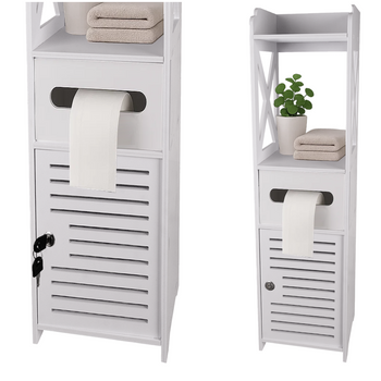 Szafka Łazienkowa Stojąca Uchwyt na Papier Toaletowy Regał Słupek na Klucz Ruhhy 25763