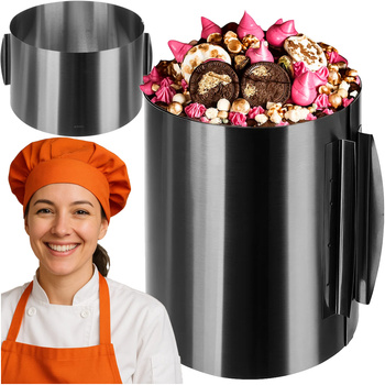 Rant do Tortu Regulowany 16-30cm Cukierniczy Tortownica Obręcz Forma h=20cm RUHHY