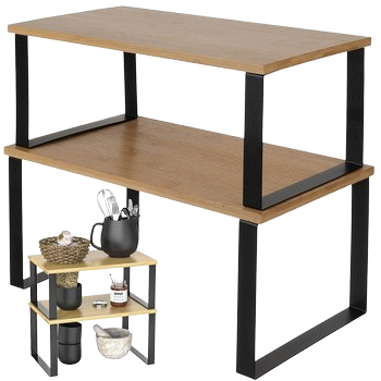 Półka Kuchenna na Przyprawy Bambusowa Stojąca Organizer Regał na Blat 2 szt RUHHY