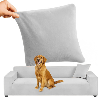 Pokrowiec na Narożnik Kanapę Leżankę Jasno Szary Welur Elastyczny 190-230cm Ruhhy 26182