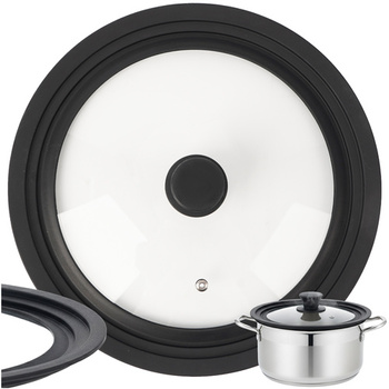 Pokrywka Uniwersalna 3w1 Ruhhy Silikonowa do Garnków i Patelni 28 30 32 cm 25561