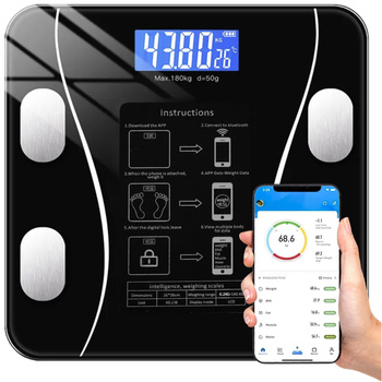 Waga Analityczna Łazienkowa 180kg Bluetooth Elektroniczna BT Inteligentna RUHHY