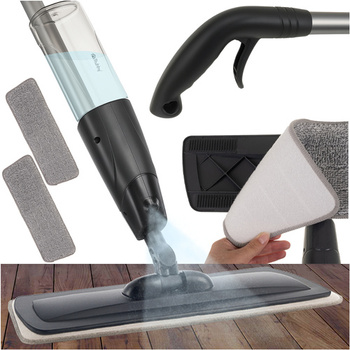 Mop Płaski ze Spryskiwaczem Mikrofibra 41 cm Pojemny 600 ml + 2 Ściereczki Ruhhy 26152