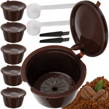 Kapsułki do Kawy na Kawę do Ekspres Kapsułek Wielokrotnego Użytku Zestaw x6 RUHHY